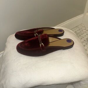 Red Suede Franco Sarto Mules